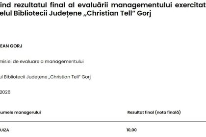 Evaluare obiectiva pentru conducatorii institutiilor de cultura din Gorj