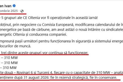 Ipocrizie fara limite Cum a inchis ministrul Ivan Grupul 4 Turceni iar liderii PSD pretind ca nu mai stiu cine a oprit functionarea sa si cer repunerea in functione