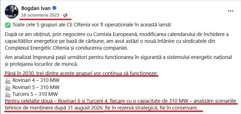 Ipocrizie fara limite Cum a inchis ministrul Ivan Grupul 4 Turceni iar liderii PSD pretind ca nu mai stiu cine a oprit functionarea sa si cer repunerea in functione