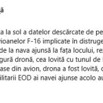 Radu Miruta despre drona distrusa langa platforma Neptun DEEP Continea explozibil