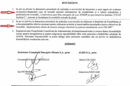 Sute de milioane de euro blocate in birocratie la CEO Parcurile solare au depasit termenul limita centrala pe gaz de la Ishalnita este reevaluata de la zero iar conducerea companiei nu stie daca se va inchide si ultimul grup de la Turceni