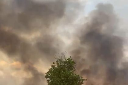 video incendiu de vegetaie de mari proporii n campu mare circulatia rutiera a fost suspendata