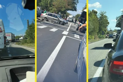 Accident la Scoarța: 3 mașini implicate, o femeie rănită ușor