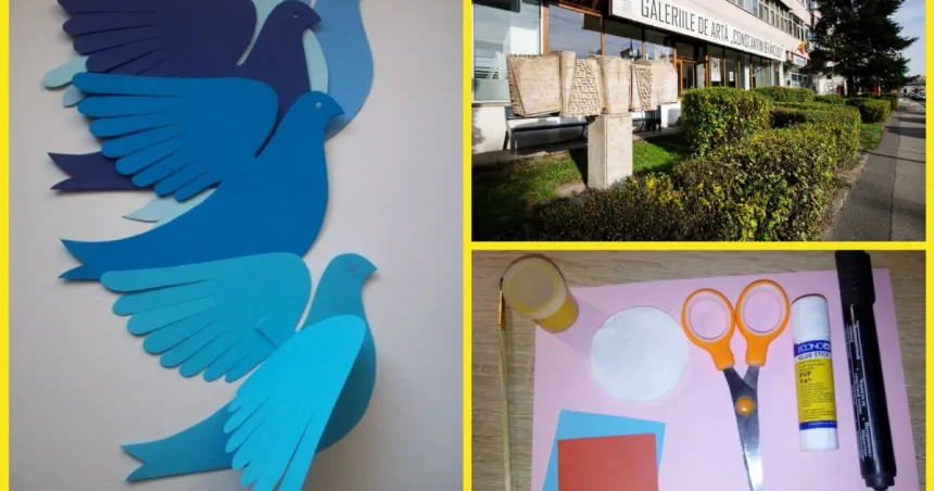 Atelier la Târgu Jiu: copiii creează „Pasărea păcii” inspirată de Brâncuși