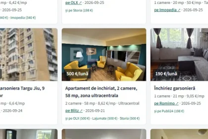 Cât costă chiria în Târgu Jiu: prețurile ajung la 650 de euro pe lună