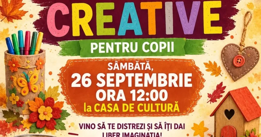 Copiii din Turceni, invitați să-și transforme imaginația în decorațiuni de toamnă
