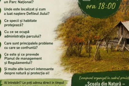 Defileul Jiului: eveniment online despre păduri și animale