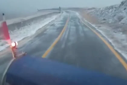 Început de iarnă la Rânca. Drum închis pe timpul nopții