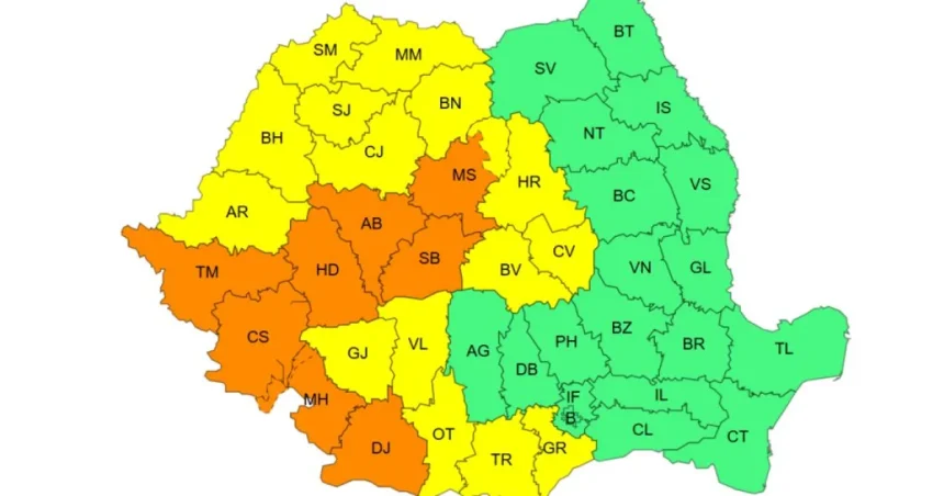 Județul Gorj se află sub avertizare cod galben de caniculă