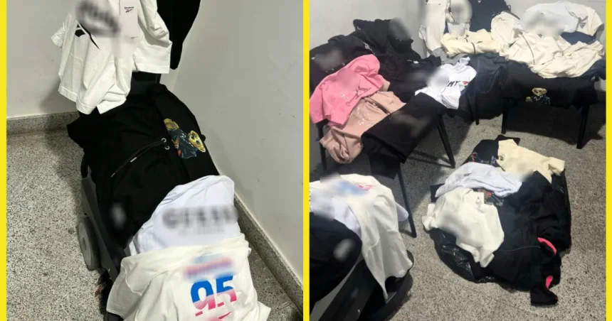Polițiștii au ridicat haine cu sigle de brand din Târgu Jiu. 65 de articole oprite