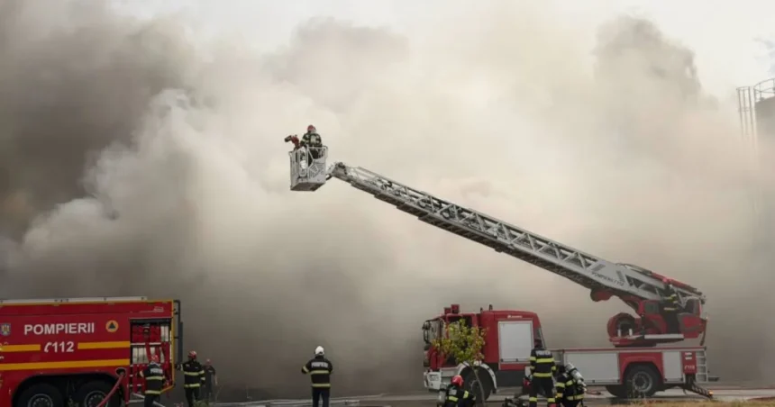Pompierii din Gorj, chemați să stingă un incendiu în Severin
