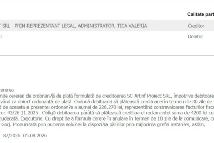 Primăria Bălănești, dată în judecată pentru facturi neonorate. Primar: „Nu-i rea-voință”