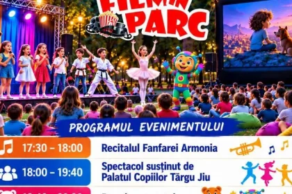 Târgu Jiu: Seară de magie, spectacole și film în parc joi