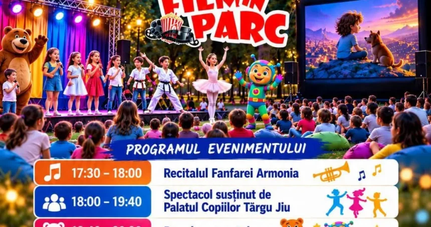 Târgu Jiu: Seară de magie, spectacole și film în parc joi