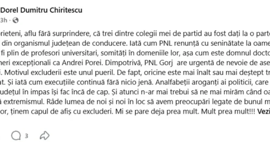 Un fost liberal îl critică dur pe Iordache: „Este o execuție”