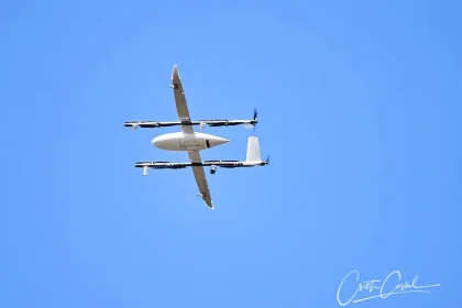 Dronă medicală surprinsă deasupra Târgu Jiu