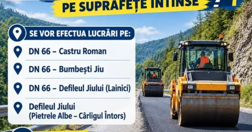 Se reabilitează carosabilul pe drumurile județene. Trafic restricționat